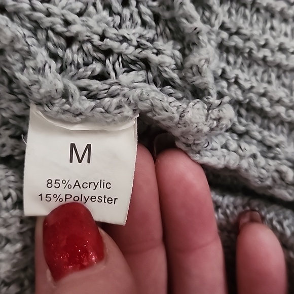 Colorblock Open Front Cardigan Sweater With Pockets Med Heavy - Picture 2 of 3